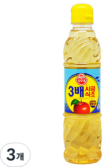 오뚜기 3배 사과식초, 500ml, 3개