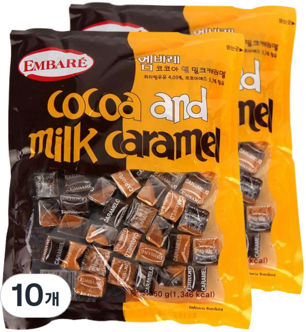 엠바레 코코아 앤 밀크 캐러멜, 10개, 350g