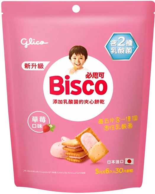 glico 格力高 Bisco 必思可 乳酸菌夾心餅乾, 125.4g, 1袋