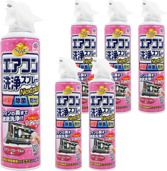 Rakuhapi 冷氣清潔劑 粉色花香, 420ml, 6瓶
