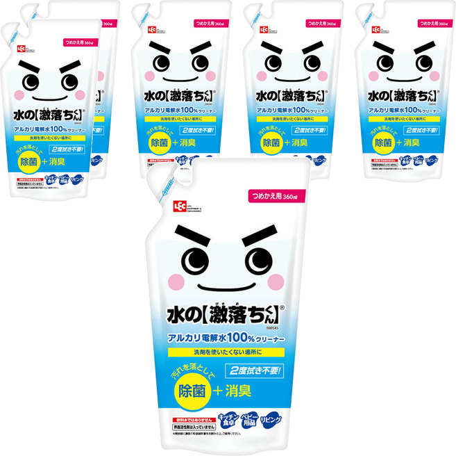 LEC 激落君 鹼性電解水去污噴劑補充包, 360ml, 6包