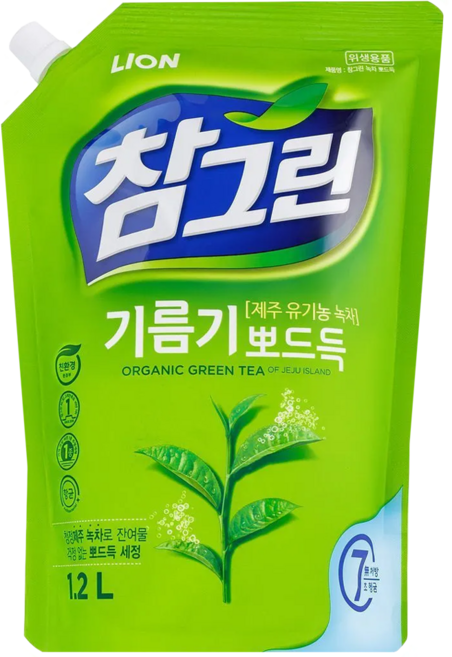 Chamgreen 濟州綠茶洗碗精補充包 綠茶香, 1.2L, 1包