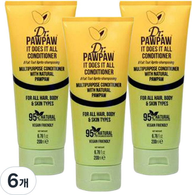 닥터포포 It Does It All 올인원 헤어 & 바디 컨디셔너, 200ml, 6개