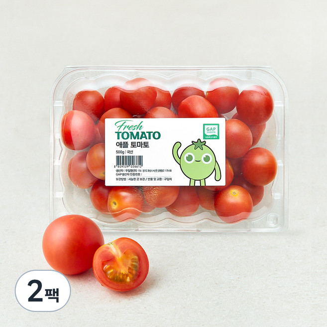 우일팜 GAP 인증 애플 토마토, 500g, 2팩