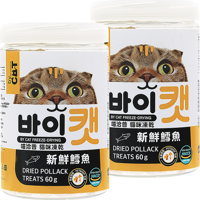 by CAT 喵洽普 貓咪凍乾零食, 新鮮鱈魚, 60g, 2罐