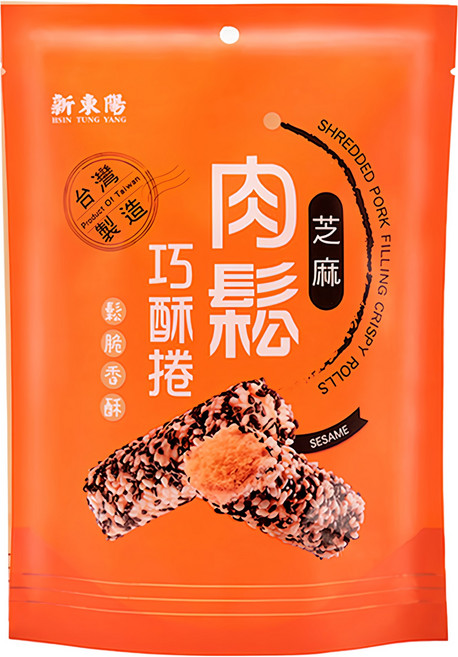 新東陽 肉鬆巧酥捲 芝麻, 130g, 1包