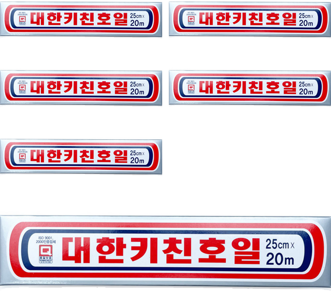 대한웰빙은박 대한키친호일 25cm x 20m, 6개