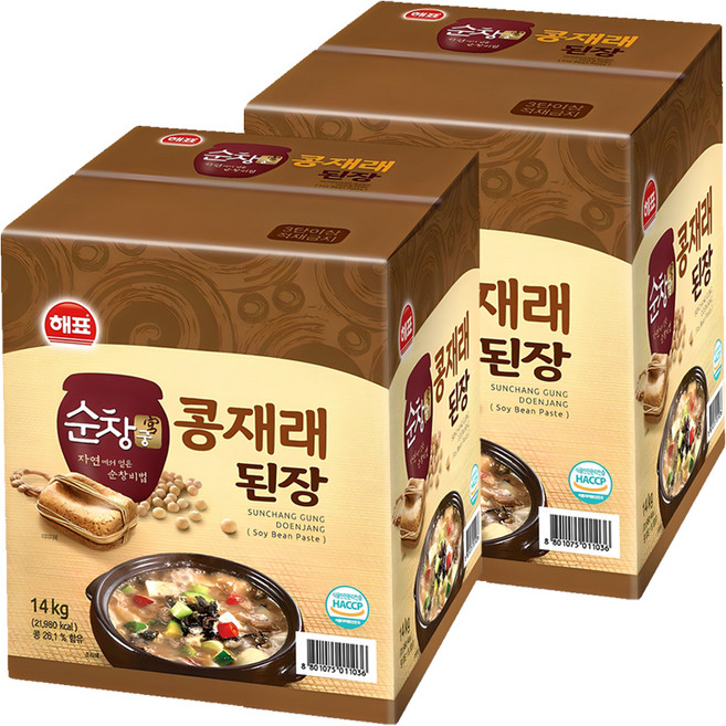 순창궁 콩재래 된장, 14kg, 2개