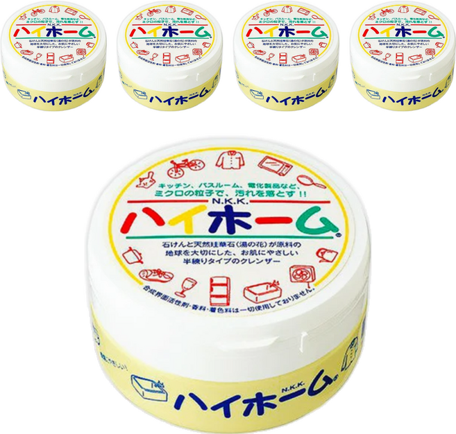 湯之花清潔萬用膏 天然礦物成分 高效潔淨力 廣泛多用途, 400g, 5罐