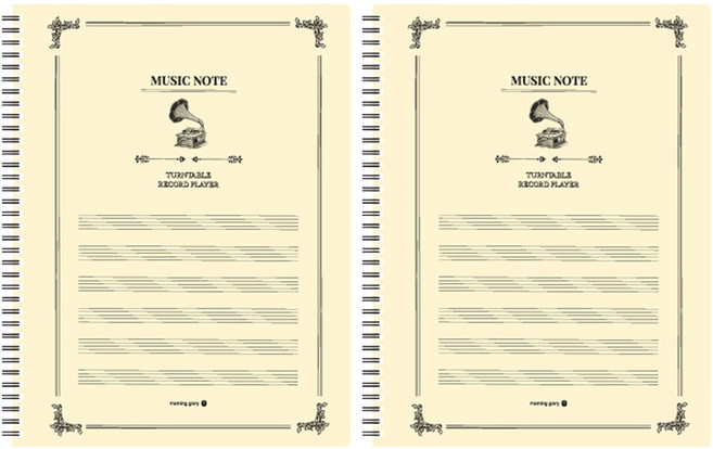 모닝글로리 6000 하드커버 음악 스프링노트, 랜덤 발송, 2개