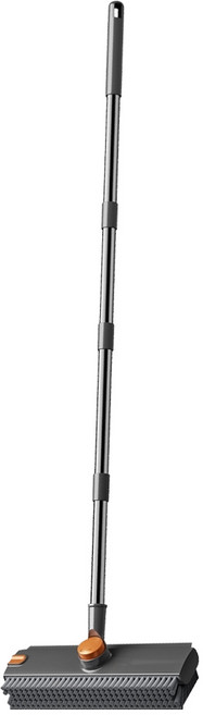 二合一旋轉地板刷(刮水掃把/浴室刷子/長柄刷/浴室清潔刷), 1個, 灰色