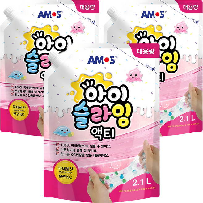 아모스 아이슬라임 액티 2.1L, 3개, 투명