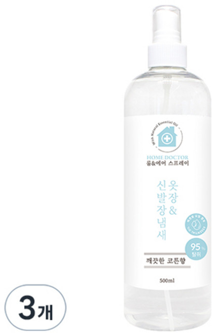 홈닥터 룸 & 에어 스프레이 옷장 & 신발장냄새, 500ml, 3개