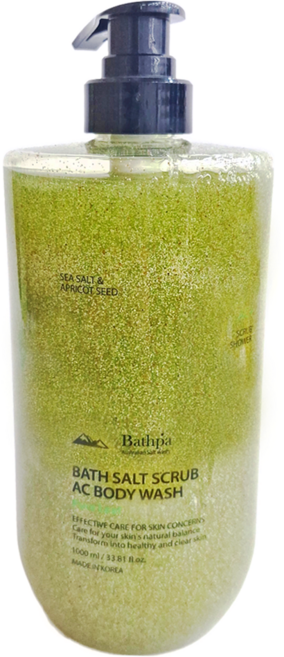 Evas X Bathpa 香氛海鹽去角質沐浴露 Pure Leaf 美背淨荳, 1L, 1瓶