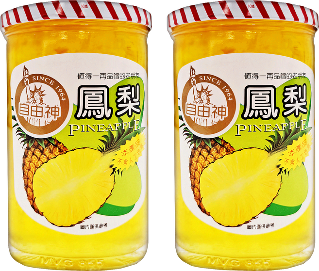 自由神 鳳梨果醬, 450g, 2罐