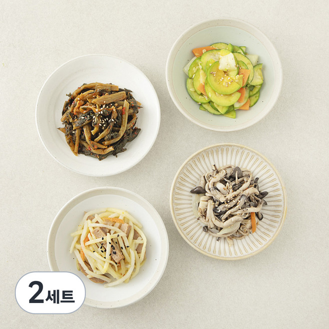 집반찬연구소 담백한 반찬 4종 감자햄볶음 80g + 애호박볶음 100g + 시래기된장지짐 90g + 느타리버섯볶음 90g, 2세트
