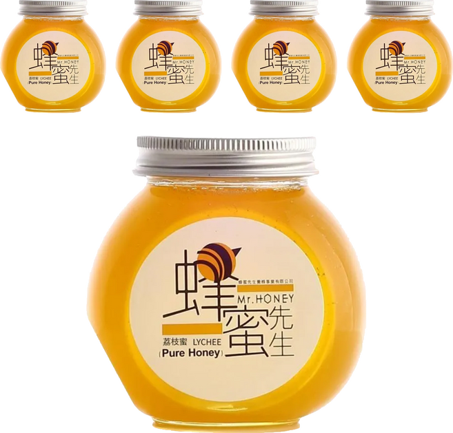 Mr.HONEY 蜂蜜先生 荔枝蜜, 240g, 5罐