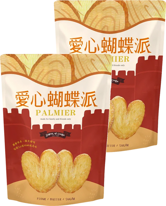 School of Cookie 台灣優格餅乾學院 愛心蝴蝶派, 230g, 2包