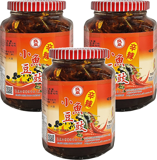 良泉 小魚豆鼓 辛辣, 400g, 3罐
