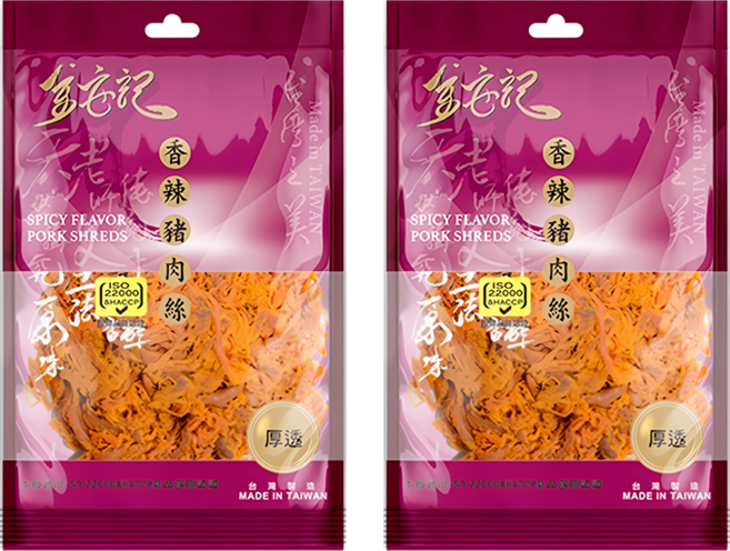 金安記 香辣豬肉絲, 60g, 2包