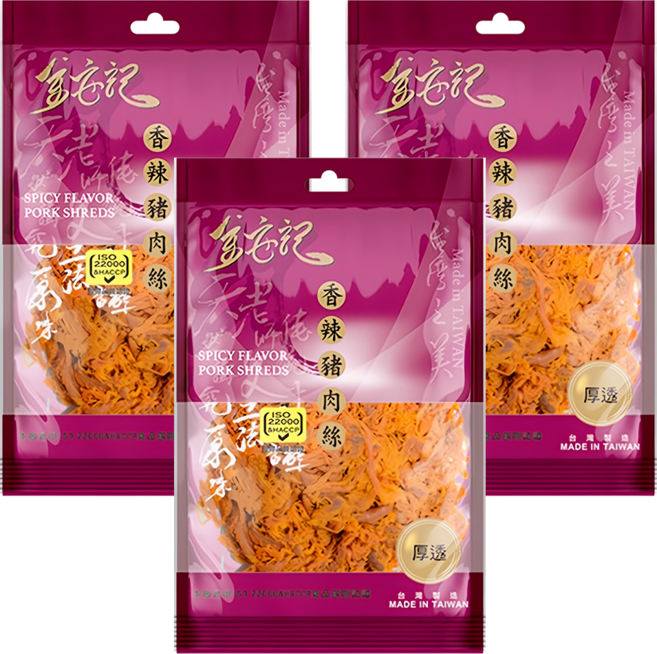 金安記 香辣豬肉絲, 60g, 3包