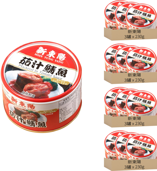 新東陽 茄汁鯖魚, 230g, 12罐