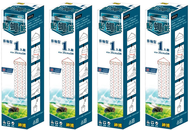 神捕 黏蠅紙 掛軸型 0.25 x 5m, 8g, 4個