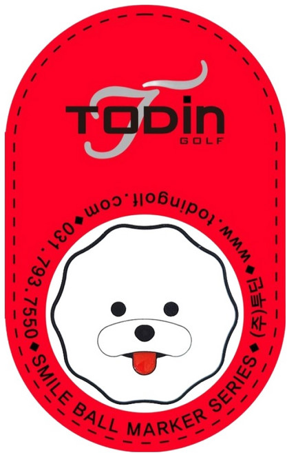 투딘 골프 댕댕이 빅 볼마커, 화이트, 1개