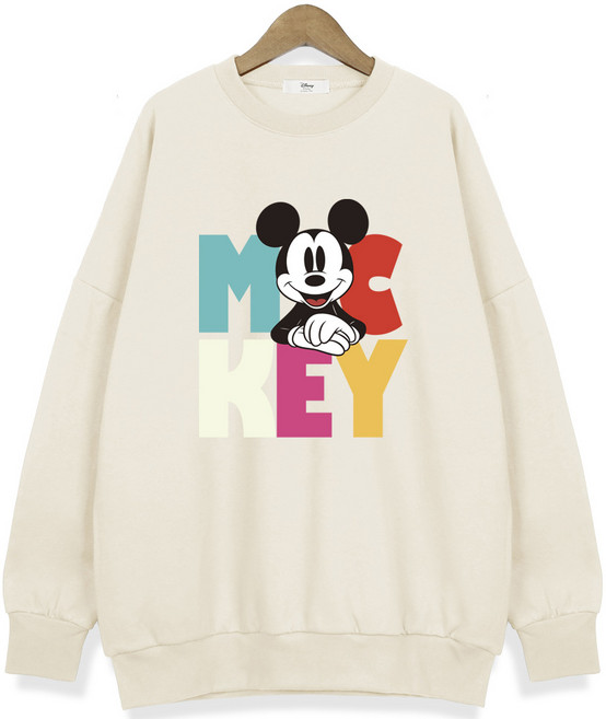 디즈니 여성용 오버핏 맨투맨 티셔츠 RTN545