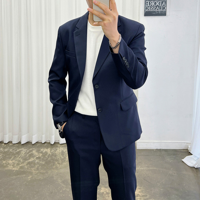 아도르클래식 남성용 폴링 봄 가을 겨울 캐주얼 수트 결혼식 빅사이즈 슬림핏 정장세트