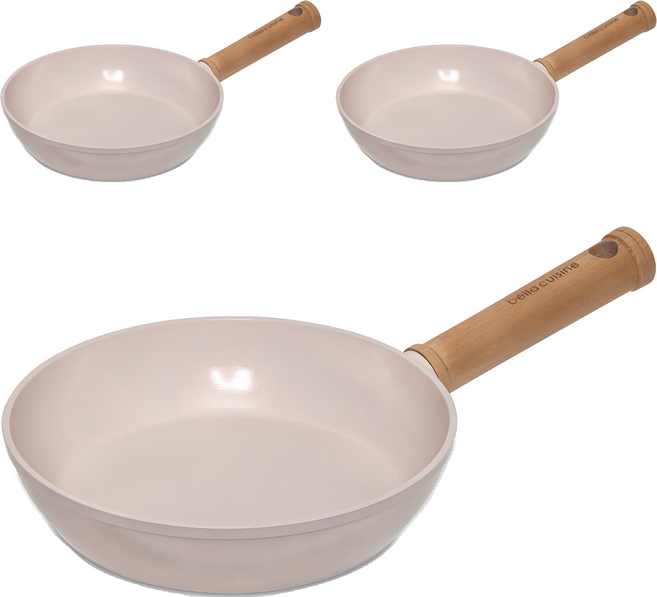 벨라쿠진 인덕션 플럼벨 세라믹 프라이팬, 20cm, 3개