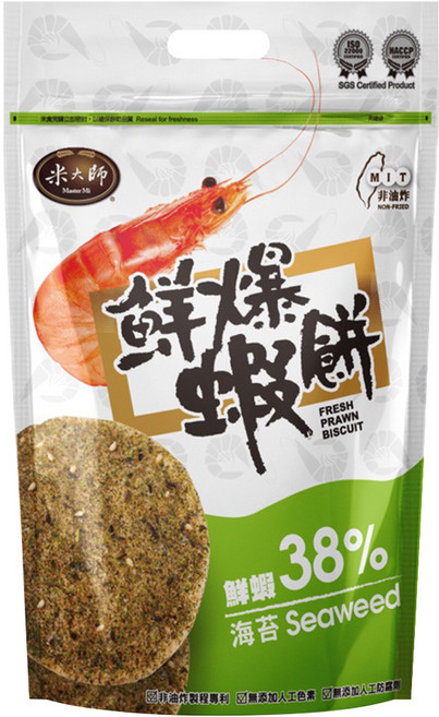 master mi 米大師 鮮爆蝦餅 海苔, 46.8g, 1包