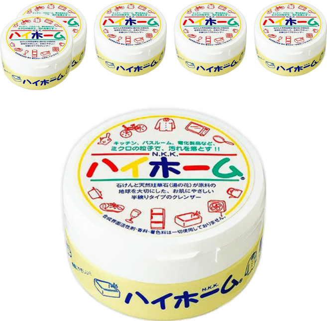 湯之花清潔萬用膏 天然礦物成分 高效潔淨力 廣泛多用途, 400g, 6罐