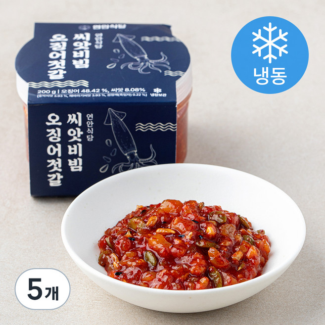 연안식당 씨앗비빔 오징어젓갈, 200g, 5개