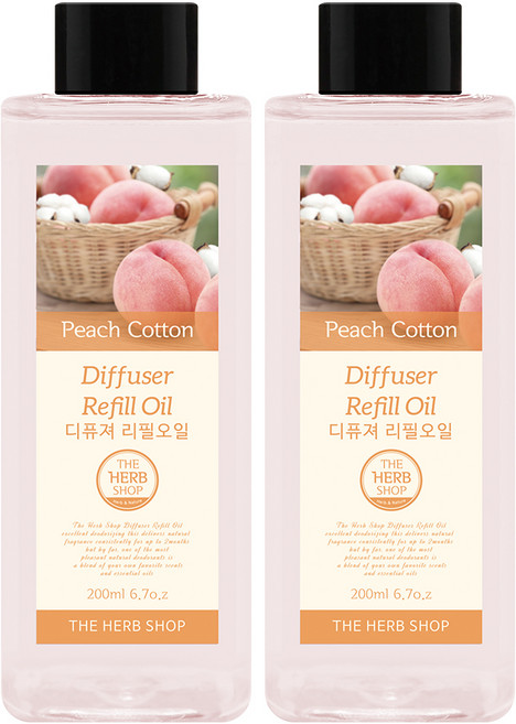 THE HERB SHOP 擴香補充油, 蜜桃棉花, 200ml, 200ml, 2個