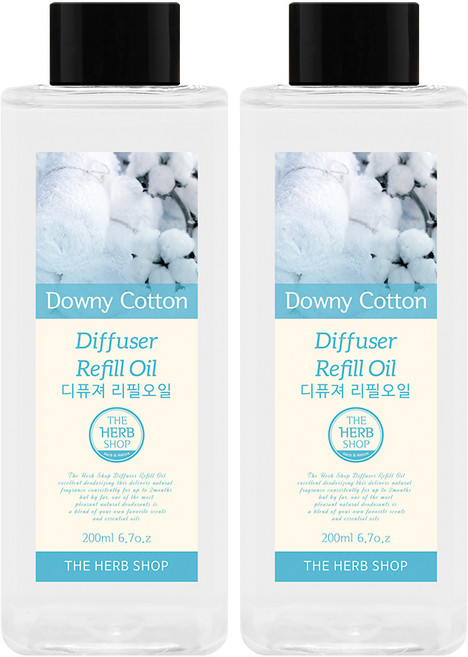 THE HERB SHOP 擴香補充油 2入, 柔軟棉花, 200ml, 200ml, 2個