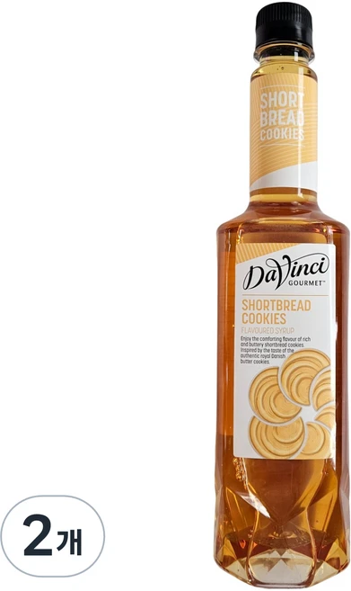 다빈치 쇼트브레드 쿠키 플레이버드 시럽, 2개, 750ml - 쿠팡