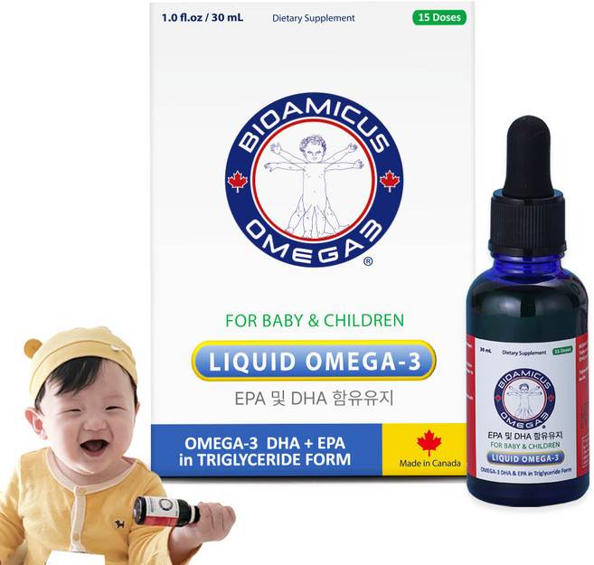 바이오아미쿠스 아동용 오메가3 리퀴드 DHA+EPA, 1개, 30ml