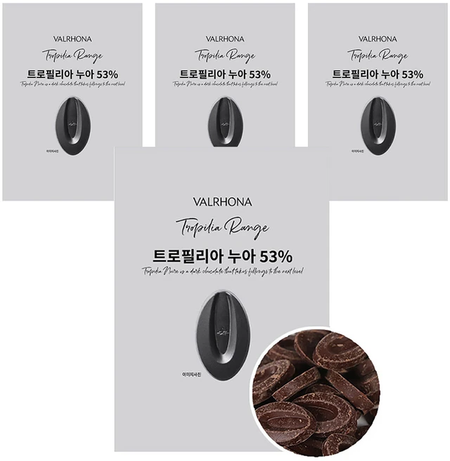발로나 트로필리아 누아 53% 다크커버춰, 500g, 4개 - 쿠팡