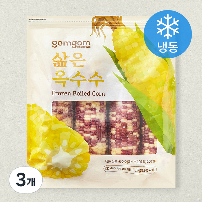 곰곰 삶은 옥수수 (냉동), 3개, 1kg