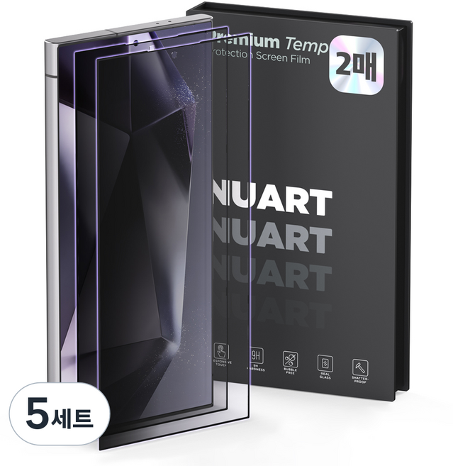 NUART 防窺 全覆蓋鋼化玻璃 螢幕保護貼 2p 套組, 5套