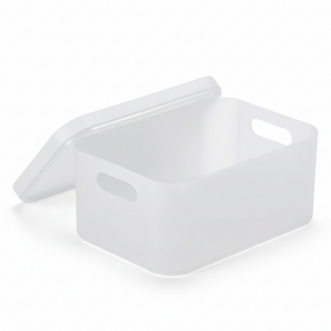 벨로나이트 뚜껑있는 플라스틱 멀티 수납함 대형, 화이트, 1개