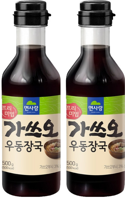 면사랑 프리미엄 가쓰오 우동장국, 500g, 2개