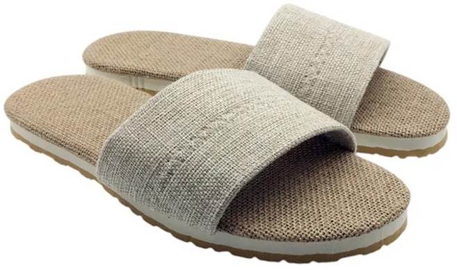 TAIWAN SLIPPER 台灣犀利趴 台灣製造 和風系列 棉麻室內家居拖鞋, 爵色米, 1雙