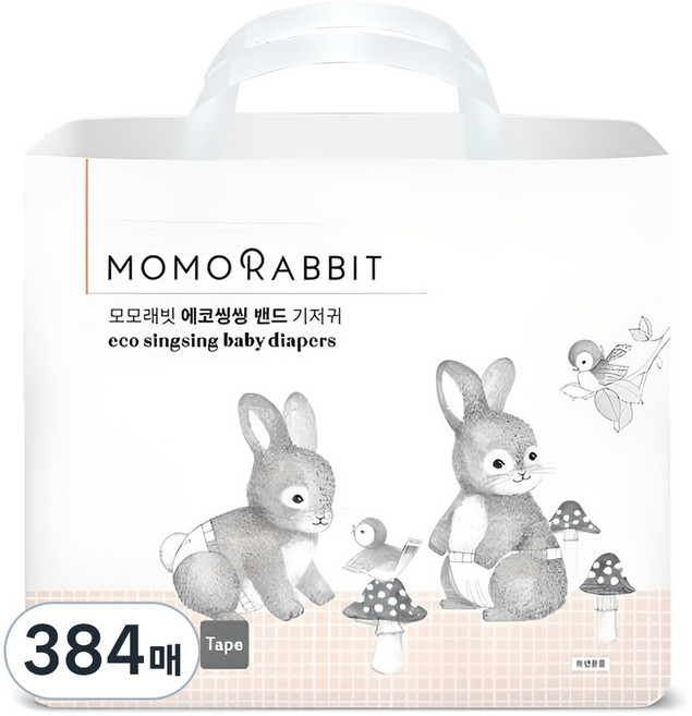 모모래빗 에코씽씽 밴드형 기저귀 아동공용, 중형(M), 384매