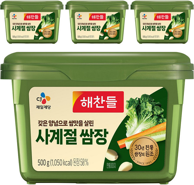 해찬들 사계절 쌈장, 500g, 4개