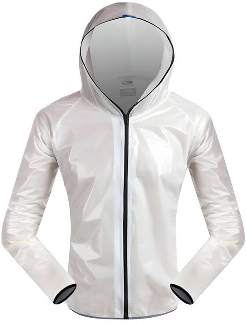 捷華 單售上衣分離式雨衣 白色 輕便防水 分離式設計方便穿脫, 1件