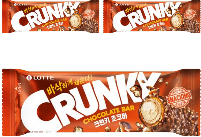 롯데웰푸드 크런키 초코바, 30g, 3개