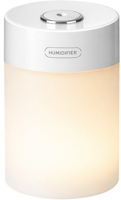홈플래닛 무드 라이팅 미스트 분사 미니 가습기 600ml, 화이트, LLD-J261