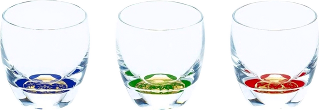 TOYO-SASAKI GLASS 東洋佐佐木 富士見松竹梅清酒杯 3個禮盒組, 1組